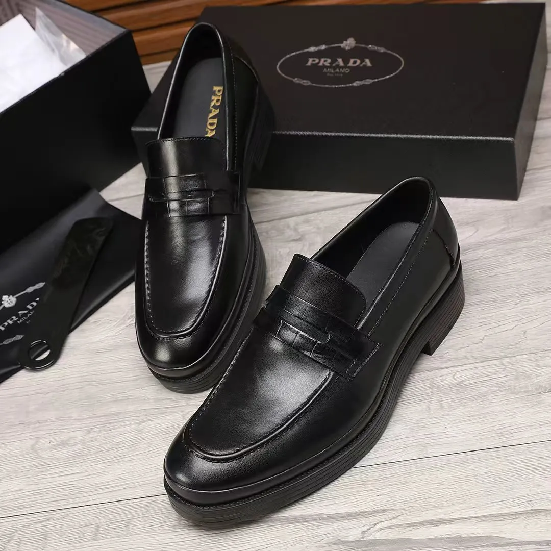 Men's shoes 💰540 💰💰🎩🎩【Prada】Counter 1:1⬆️original reproduction, absolute quality🆗original outsole, high-quality imported rubber, wear-resistant and non-slip, never degummed, upper material: imported first-layer cowhide➕anti-slip foam outsole, official website material, inner material: water-dyed 🐂leather lining, optional! Code number 38-45